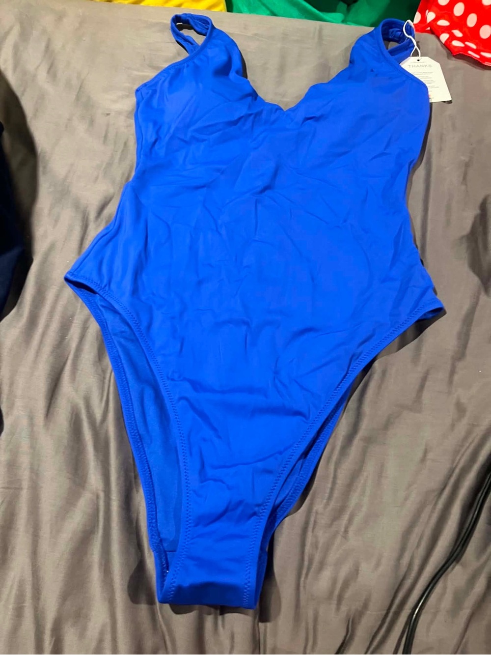 laslulu Women's Blue
Deep V-Neck One-Piece
Swimsuit - Picture 5 of 6